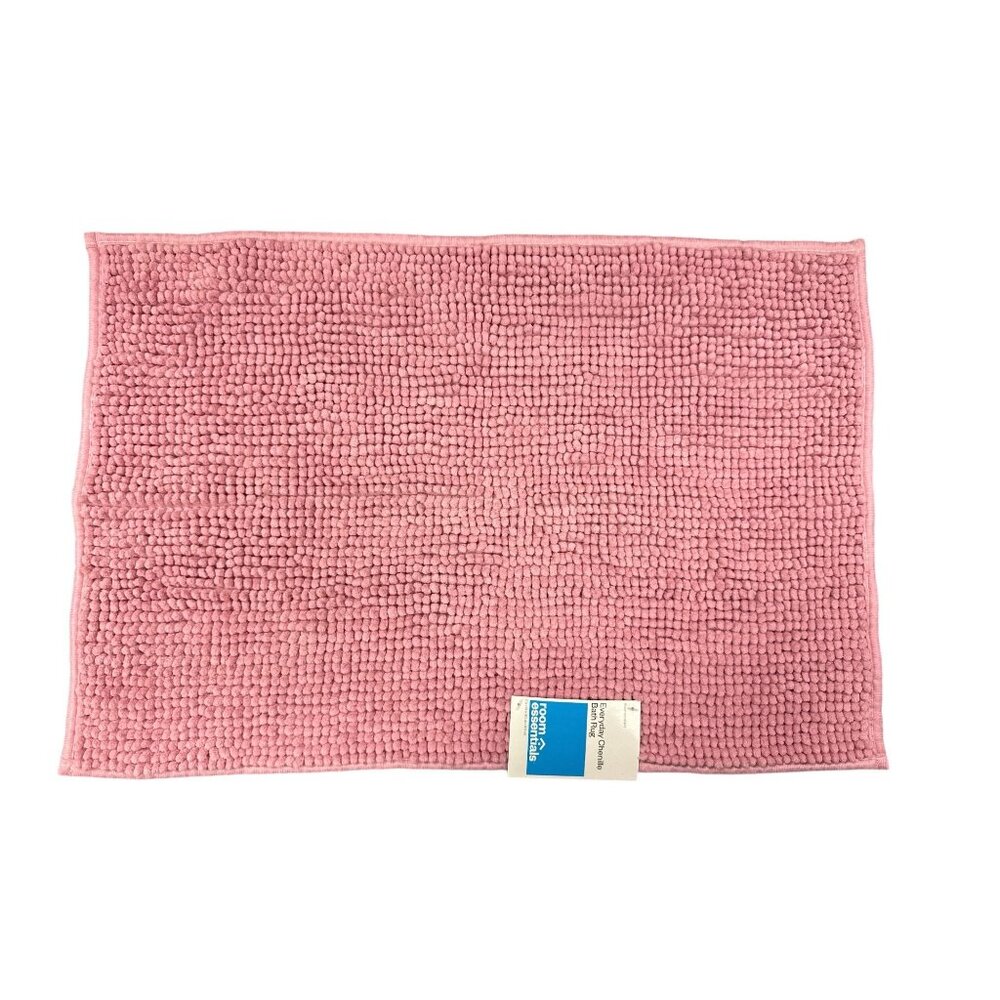 ROOM ESSENTIALS (2-pack) Everyday Chenille Pink Bath Rug 17"x24"
